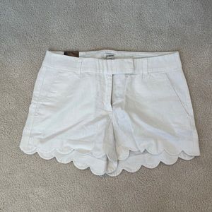 Brand New J Crew White Scalloped Shorts